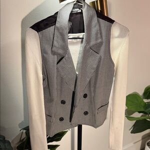 Y2K Houndstooth vest Inclinations vintage like new button up sexy silhouette M